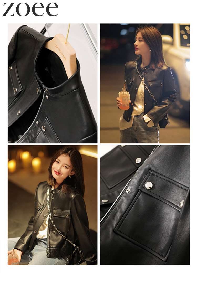 楽天市場】ラムレザーシングルライダースジャケット 本革 ショート丈