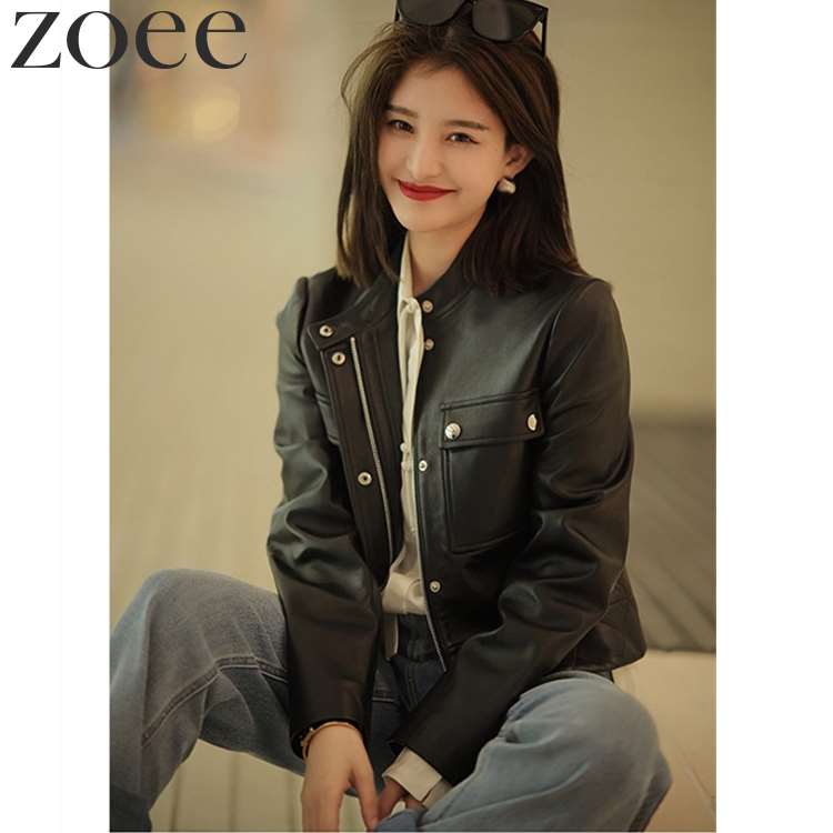 楽天市場】ラムレザーシングルライダースジャケット 本革 ショート丈