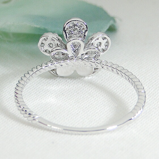 楽天市場】Pt950【0.25ct】ダイヤモンド フラワーモチーフ リング