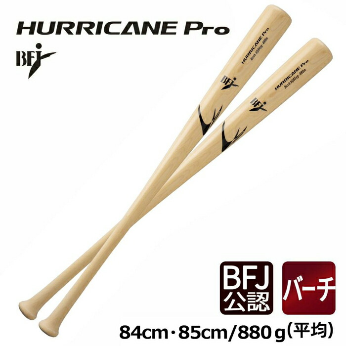 楽天市場】BFJ 硬式木製バット 無垢木製バット バーチ材 HURRICANE Pro