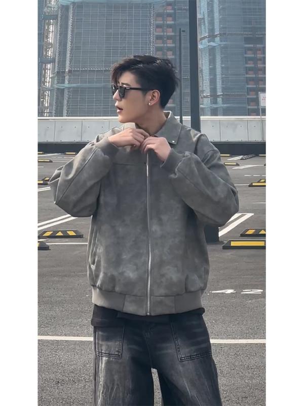 楽天市場】革ジャン メンズ レザージャケット グレー系 ショート丈 MA