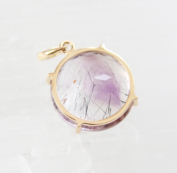 ♢N♢K18 ロ―ドライトガ―ネット ＆ ラベンダーアメジスト チャ―ム ♢N