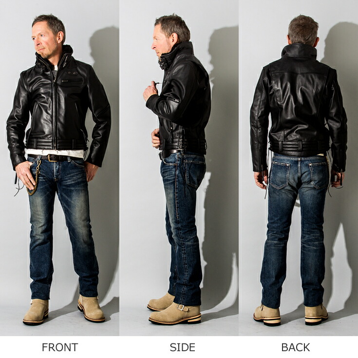 リューグー馬革 シングルライダースジャケットS(Mサイズ相当)ライナー