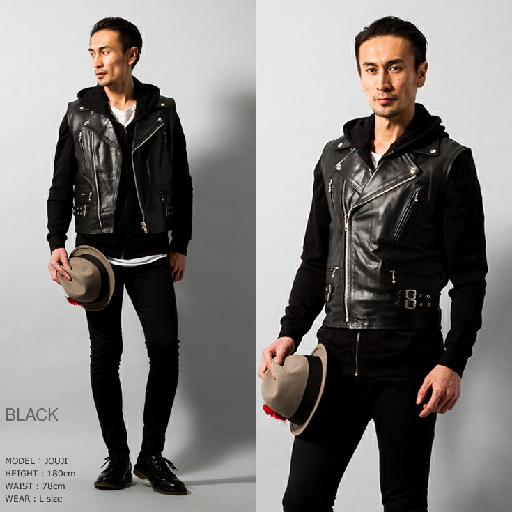 楽天市場】Horn Works 本革 ライダースベスト メンズ ホーンワークス