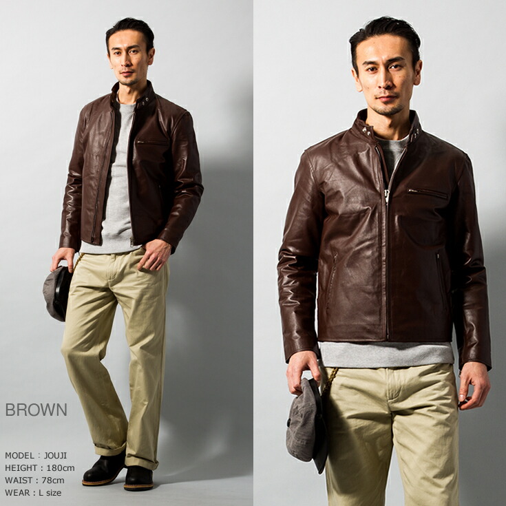 楽天市場】Horn Works 本革 シングルライダースジャケット メンズ