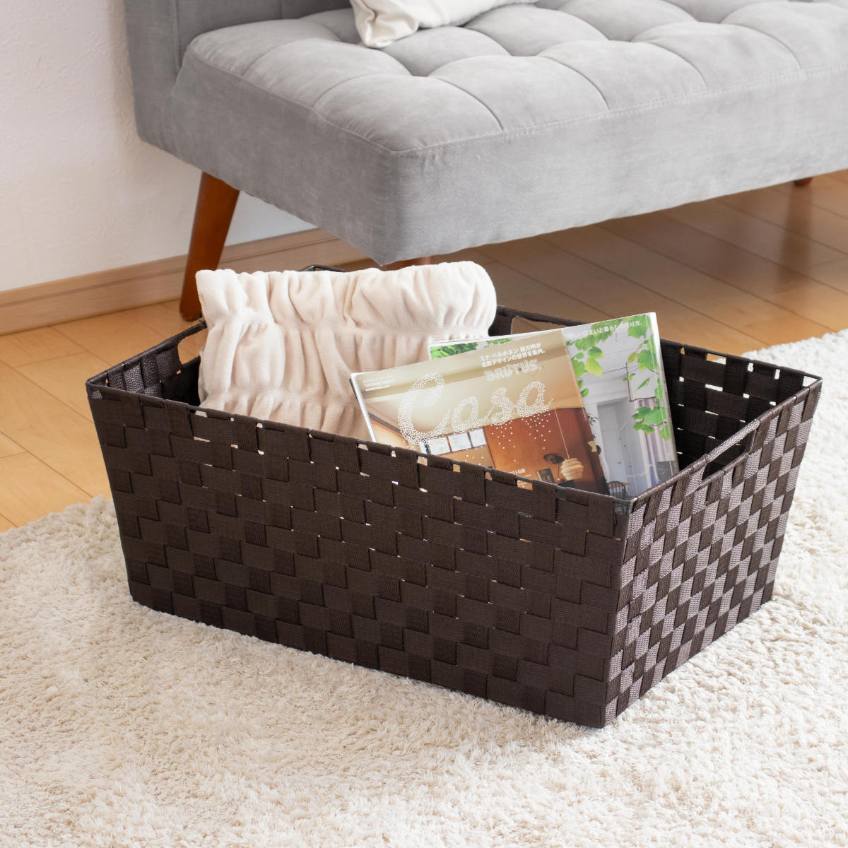 楽天市場】収納ボックス テープバスケット ワイド 深型 約 幅60×奥行40