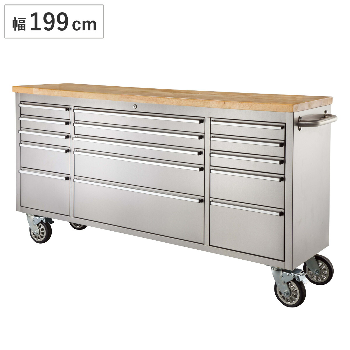 楽天市場】ツールキャビネット 幅199cm ステンレス製 木天板