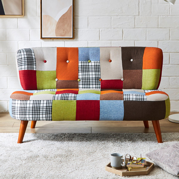 楽天市場】ソファ 二人掛け 幅123m コンパクト パッチワーク