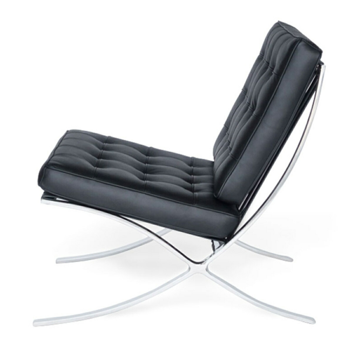 楽天市場】リビングチェア 座面高47cm 本革 バルセロナチェア （ 王様