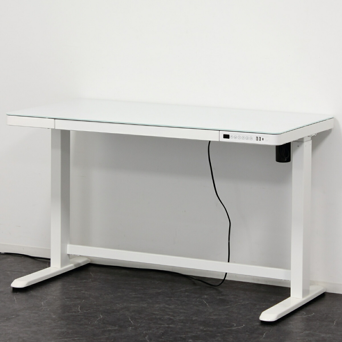 楽天市場】電動昇降式デスク 幅120cm メモリー機能付 ガラス天板