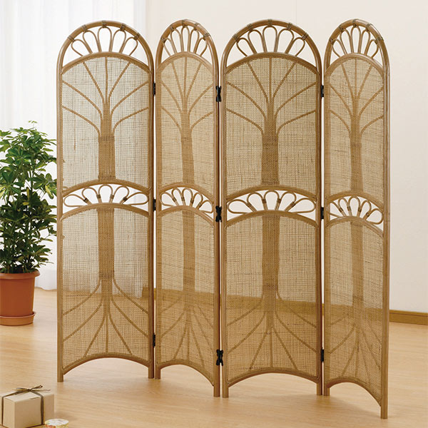 楽天市場】衝立 4連 ラタン パーテーション 籐家具 高さ150cm（ 送料