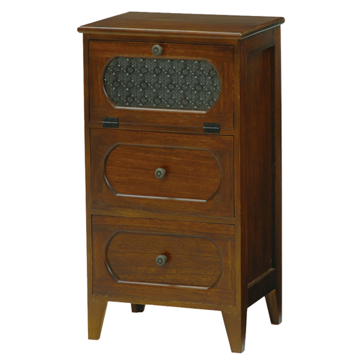 楽天市場】チェスト 2段 ガラス開き戸付 桐製 ビンテージ調 幅42cm