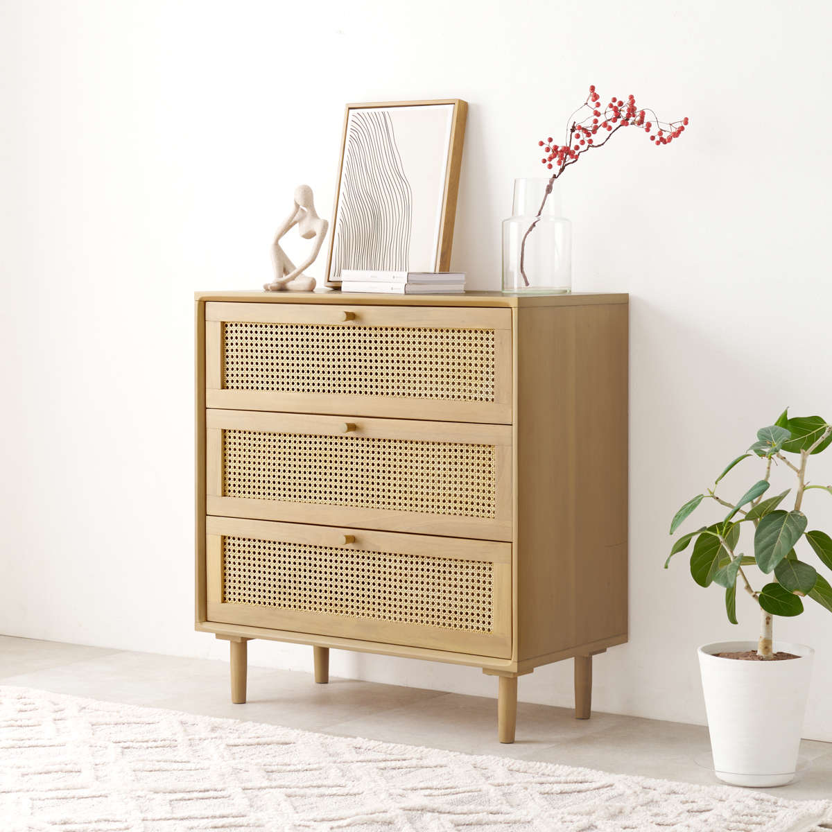 楽天市場】ラタン チェスト 幅80cm 天然木 かごめ編み （ 収納 棚 扉