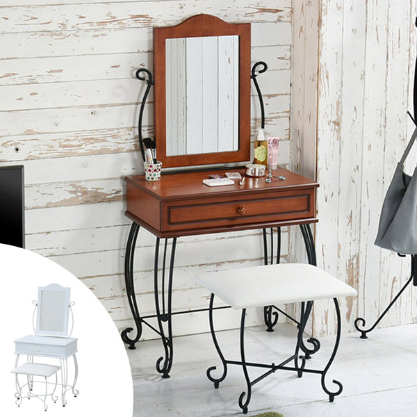 楽天市場】ドレッサー スツール付 ロートアイアン 幅67cm （ 送料無料