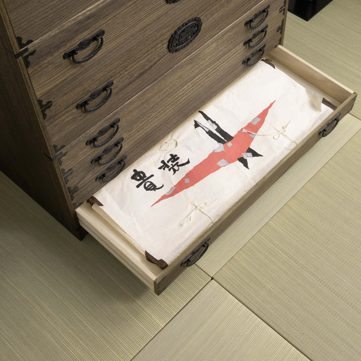 楽天市場】桐 民芸箪笥 幅99.5cm 7段 積み重ね 時代 （ たんす 収納