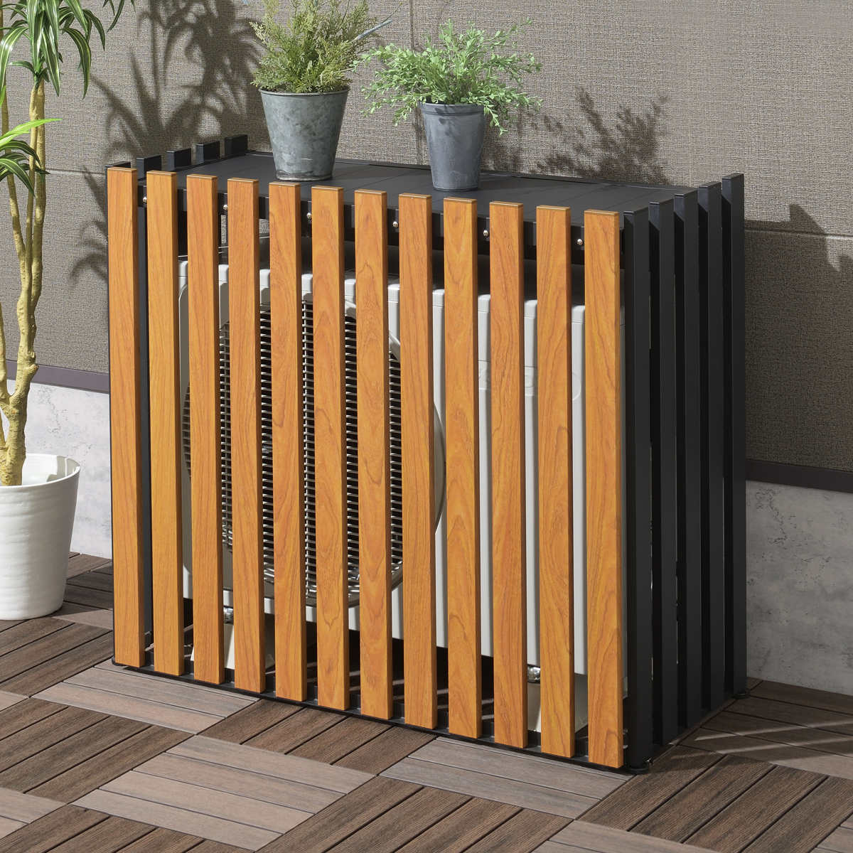 楽天市場】室外機カバー アルミ室外機カバー 縦格子 標準サイズ