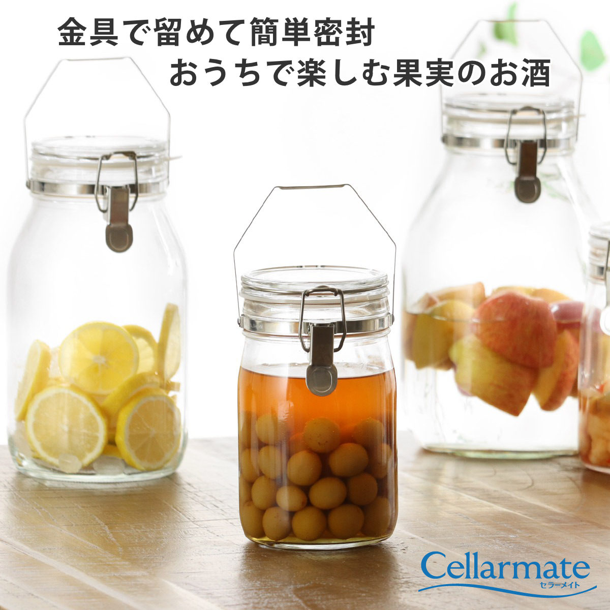 楽天市場】果実酒びん 1L 取手付密封びん セラーメイト （ 日本製