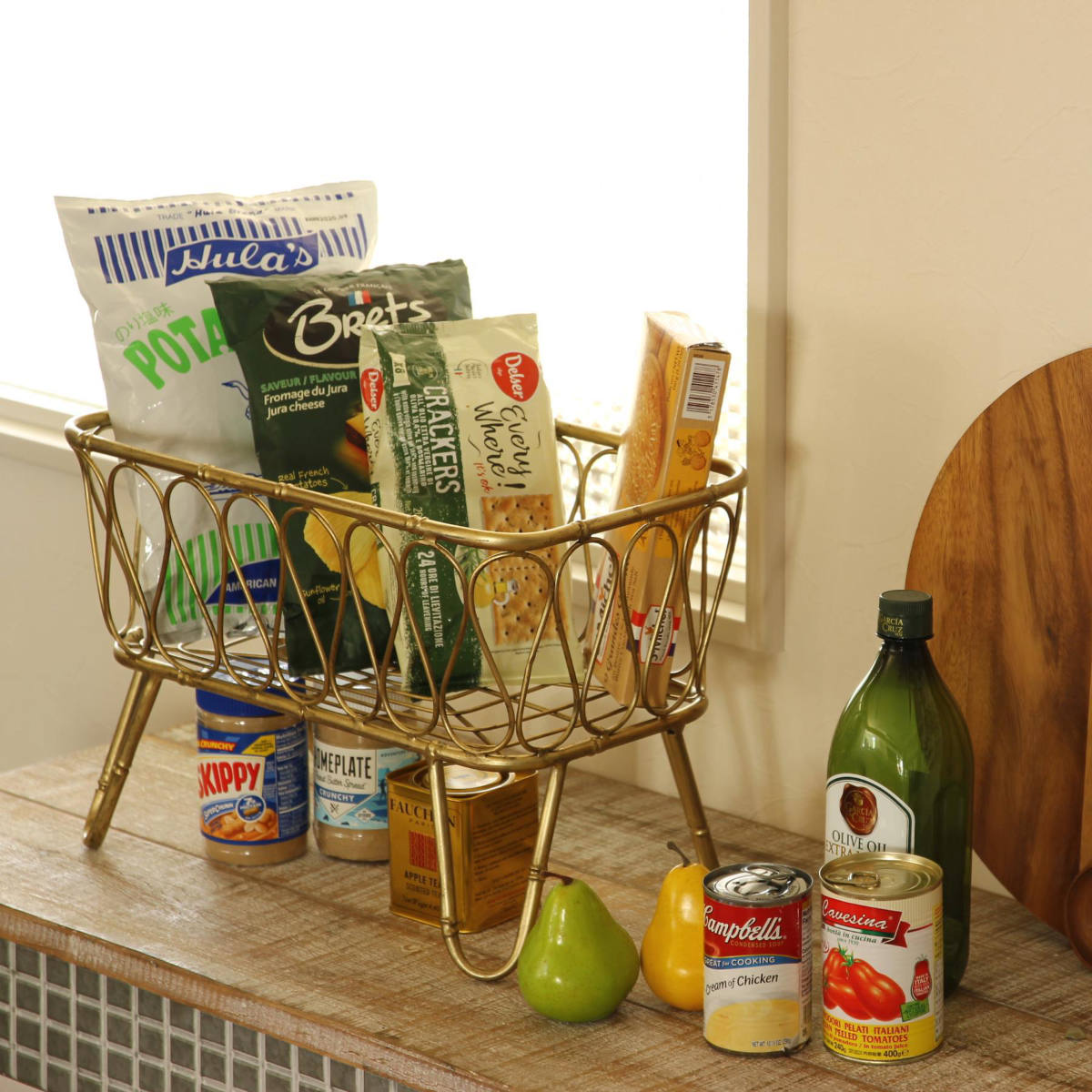 楽天市場】バスケット LUXE 脚付きタオルバスケット ゴールド （ 収納