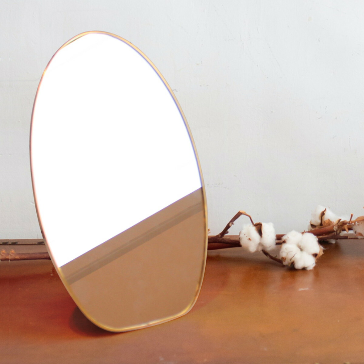 楽天市場】スタンド＆ウォールミラー 真鍮ミラー 18×27.7cm 楕円