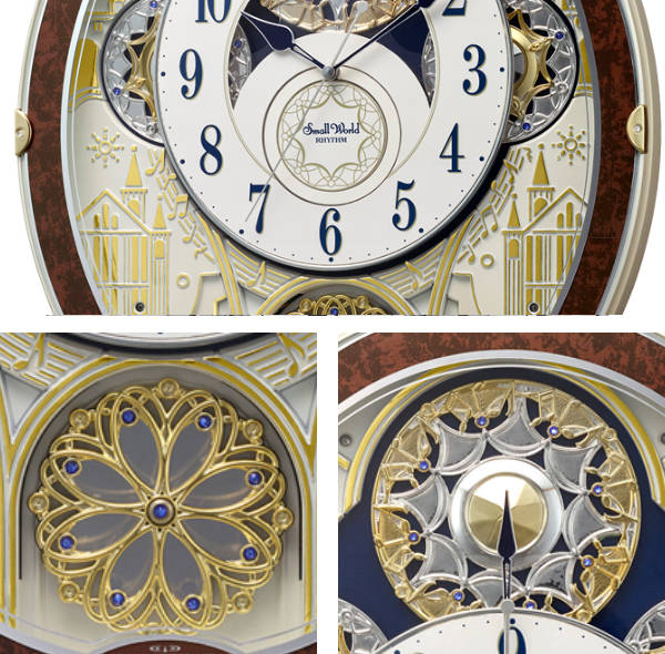 楽天市場】からくり時計 スモールワールドノエルNS ブラウン 電波時計