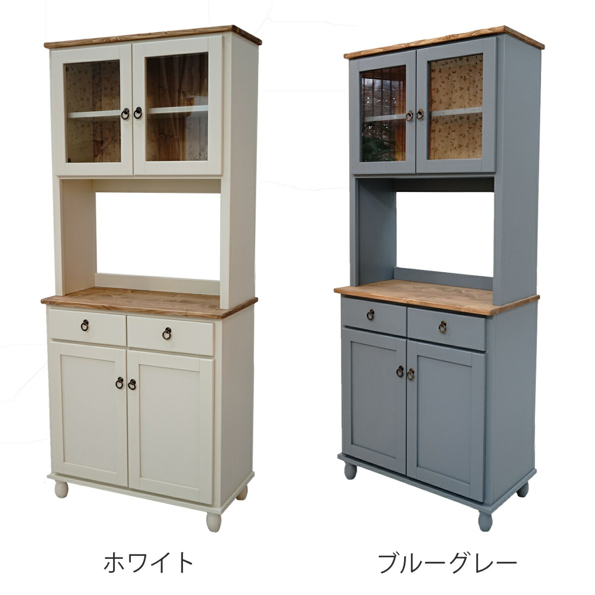 楽天市場】カップボード フレンチカントリー 食器棚 パイン材 Lavender