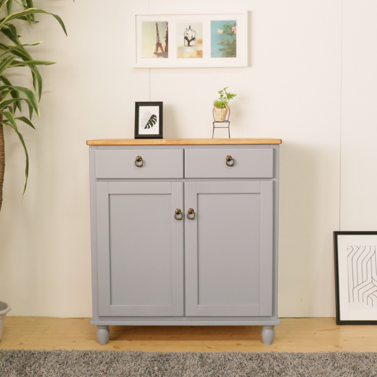 楽天市場】キャビネット フレンチカントリー パイン材 Lavender 幅78cm