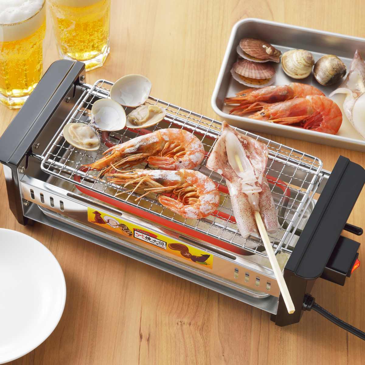 楽天市場】網焼き アミ焼大将 ワイド たこ焼きプレート付き （ 送料