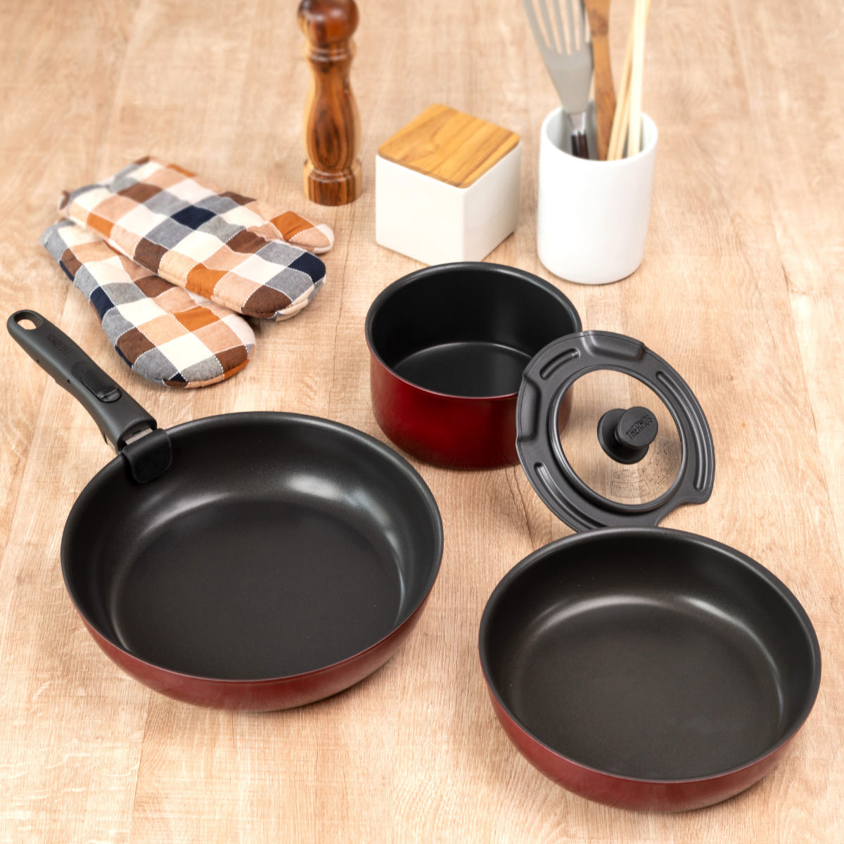 楽天市場】サーモス 取っ手のとれるフライパン5点セット IH対応 着脱