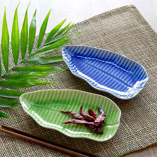楽天市場】プレート S 16cm バナナリーフ 食器 陶器 グリーン （ 皿 中