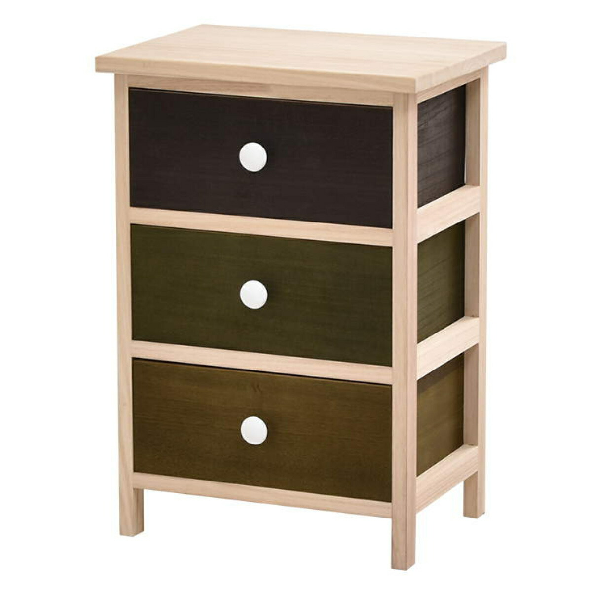 楽天市場】桐チェスト 幅40cm 3段 カラフル 軽量 天然木 （ チェスト