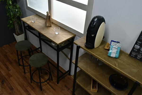 楽天市場】カウンターテーブル 組木 古材風 KALEIDO 幅110cm