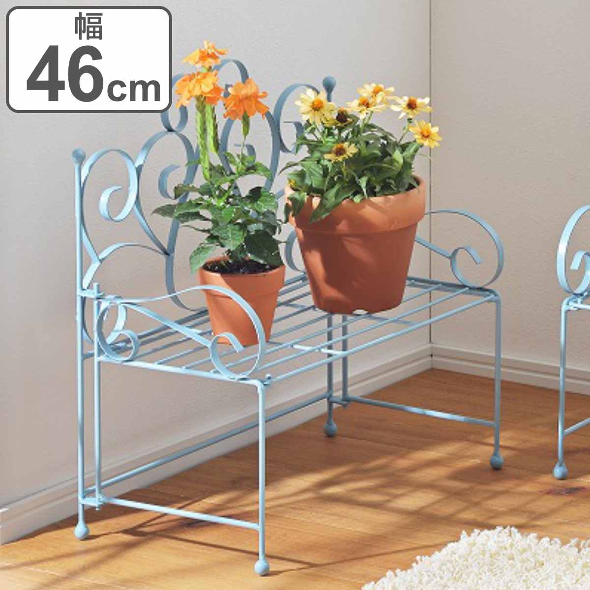 楽天市場】フラワースタンド アイアン ベンチの通販