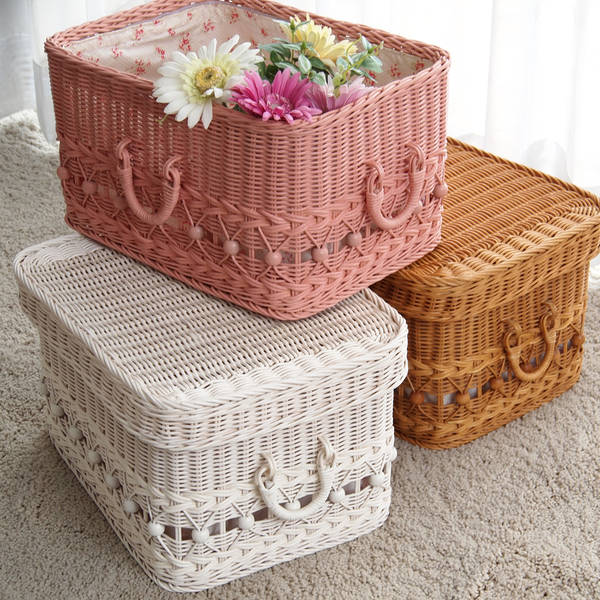 楽天市場】ピンク（素材（日用品・文房具）籐）（かご・バスケット