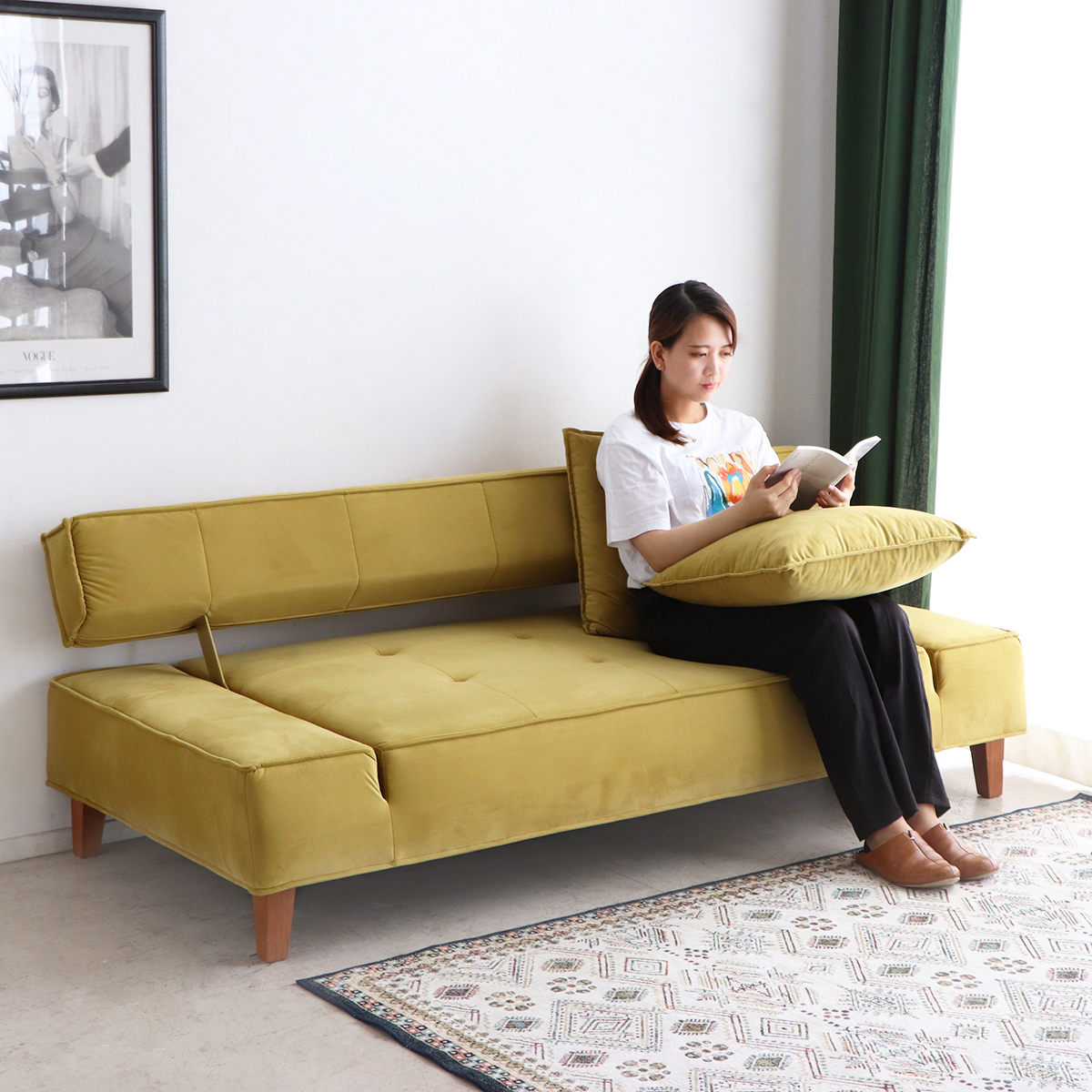 楽天市場】ソファ 3人掛け 幅193cm モコモ ソファベッド （ クッション