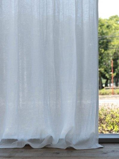 楽天市場】ナツソビク 麻のカーテン フラット スタイル フォグ01しろ