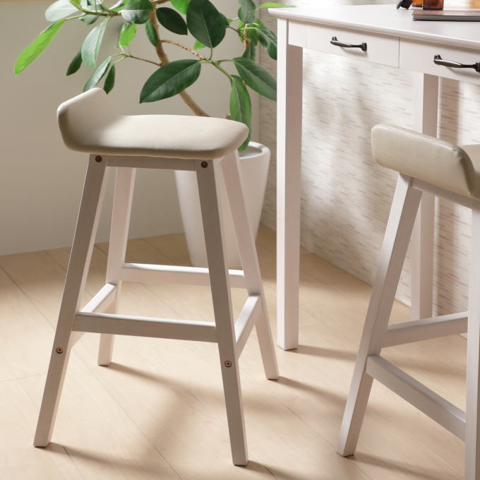 楽天市場】【本日ポイント5倍】カウンターチェア 1脚 単品 白 木製