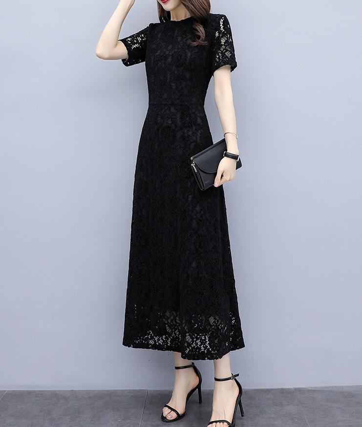 楽天市場】ワンピース ロングワンピース レース 半袖 上品 エレガンス