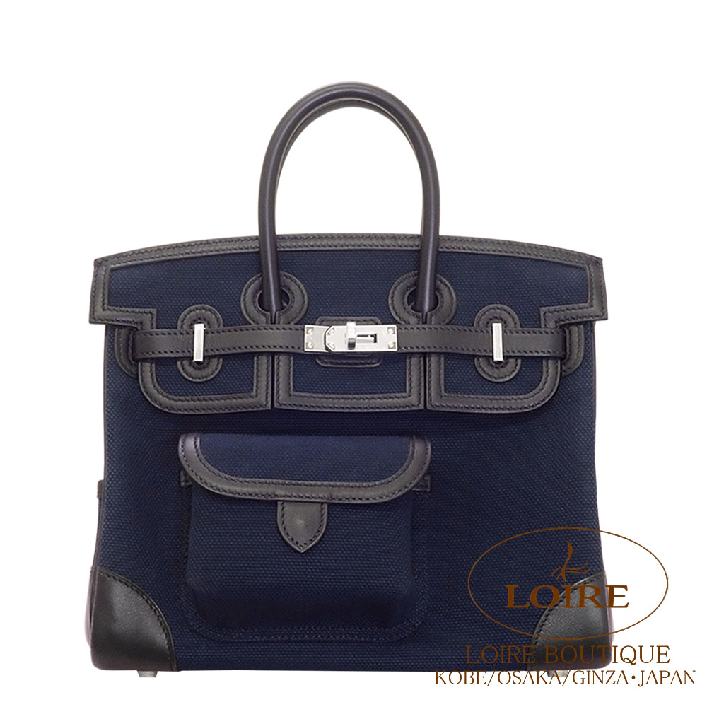 楽天市場】エルメス バーキン カーゴ 25 ブルーマリン×クロ