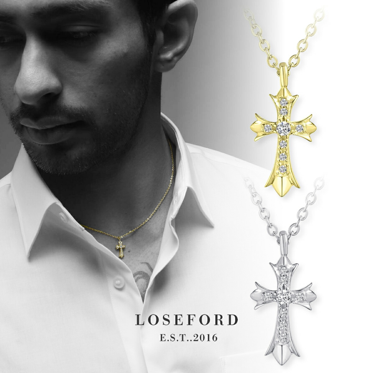 楽天市場】【LOSE FORD 公式】 十字架 クロス メンズネックレス