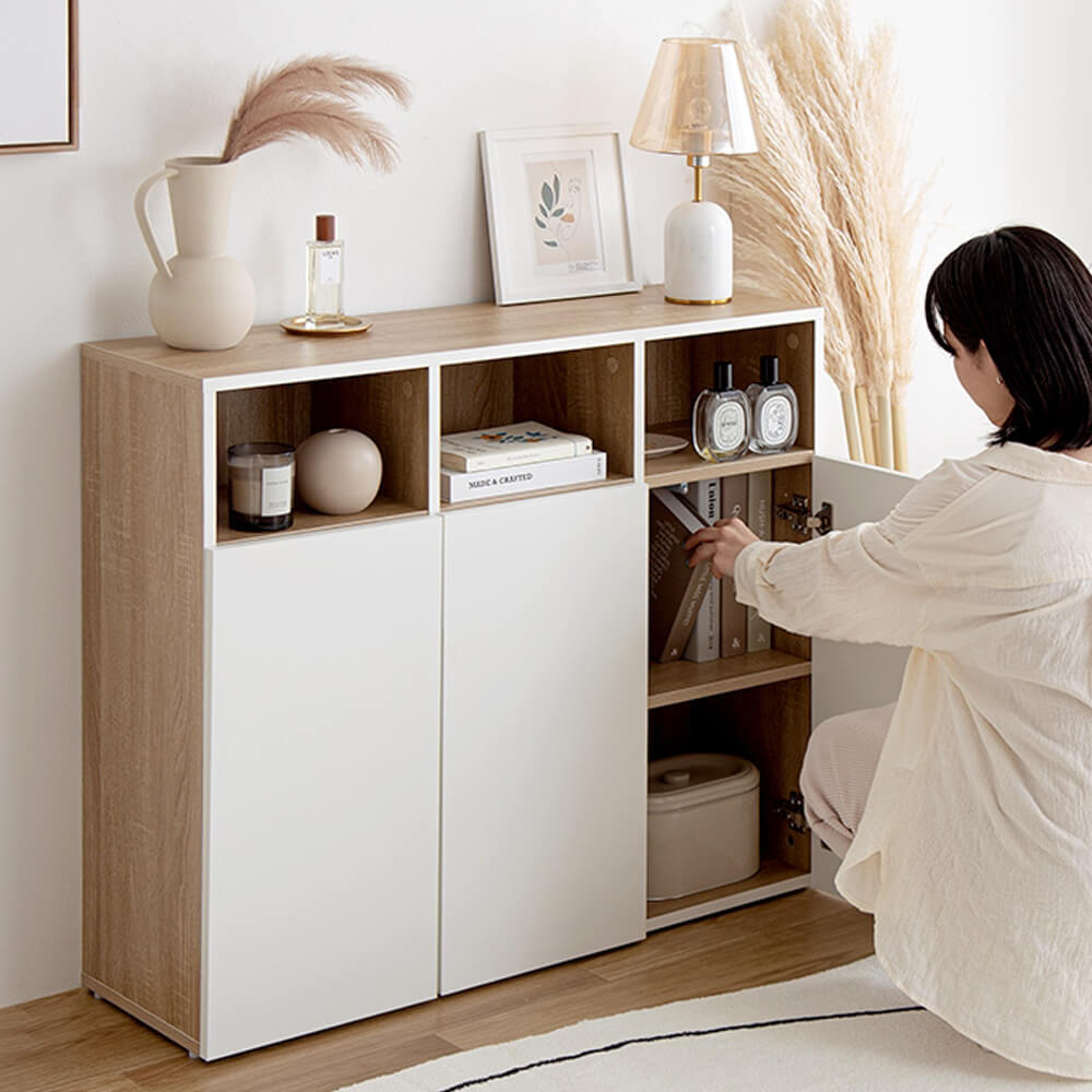 楽天市場】バイカラーキャビネット 幅96cmタイプ キャビネット 収納