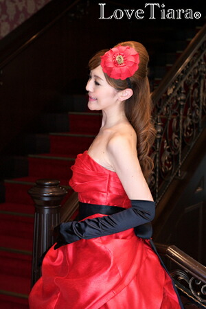 楽天市場】カチューシャ ヘッドドレス 【フラワーグランデ】レッド