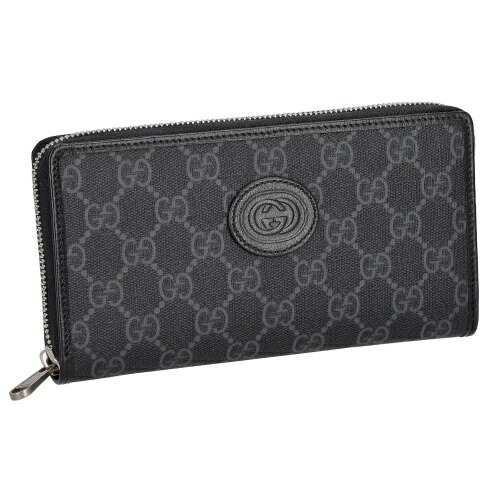 美品 GUCCI グッチ サイフ 財布 GGスプリーム ラウンドジップ 黒 美品
