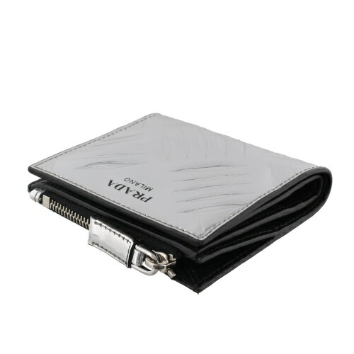 楽天市場】PRADA プラダ 二つ折り財布 コンパクト財布 メンズ シルバー