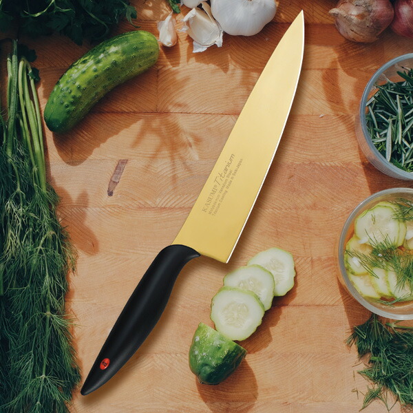 楽天市場】スミカマ 霞 KASUMI チタニウム 剣型包丁20cm ゴールド