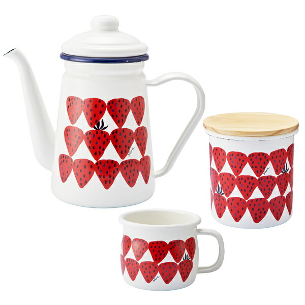 楽天市場】plune.プルーン ホーローカフェ3点セット WT・あかいちご