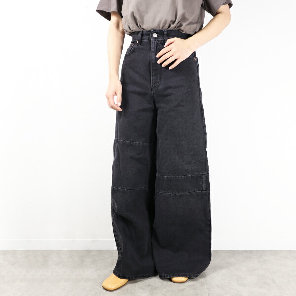 楽天市場】MM6 エムエムシックス Patchwork Wide Flare Jeans ジーンズ
