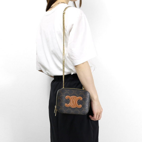 楽天市場】Celine セリーヌ Box Chain Cuir Triomphe Shoulder Bag