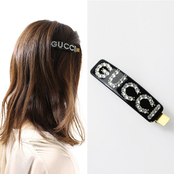 楽天市場】GUCCI グッチ Cyrstal GUCCI Hair Clip クリスタル シングル