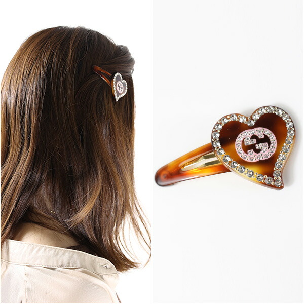 楽天市場】GUCCI グッチ Interlocking G Heart Hair Clip インター