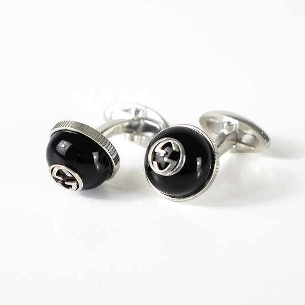 楽天市場】GUCCI グッチ カフスボタン Interlocking G Onyx Cufflinks